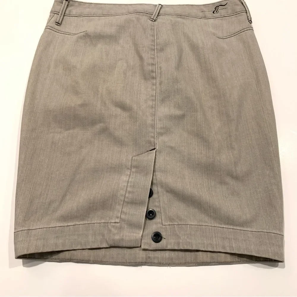 Earnest Sewn Light Gray Lizzie Slim Denim Pencil Skirt Size 29